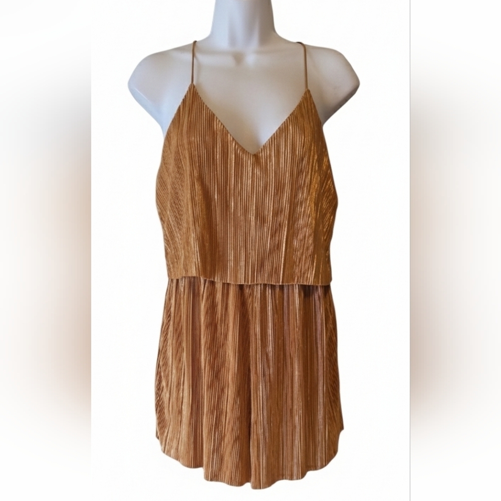 Forever 21 Gold Pleated Romper
